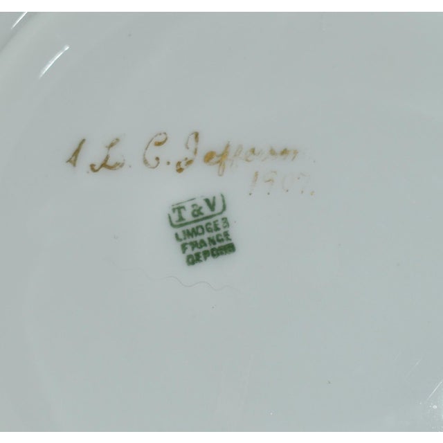 Antique T&v Limoges France Porcelain Bowl Hand Painted Strawberries Gold 1907 For Sale - Image 16 of 18