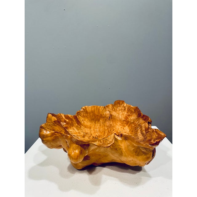 1940s Large Vintage Swedish Burl Wood Bowl, 1940s For Sale - Image 5 of 7