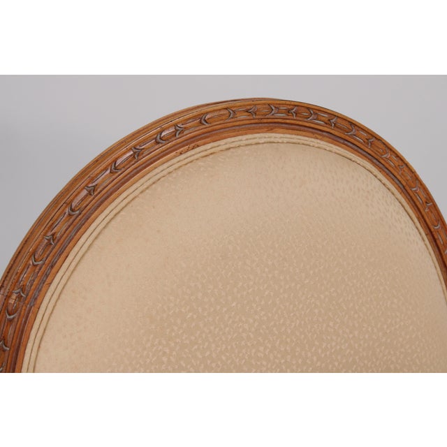 Brown Pair French Louis XVI Fauteuil Open Armchairs For Sale - Image 8 of 18