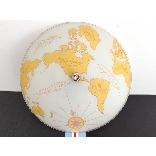 Mid-Century Modern Mid Century World Map Flush Light For Sale - Image 3 of 18