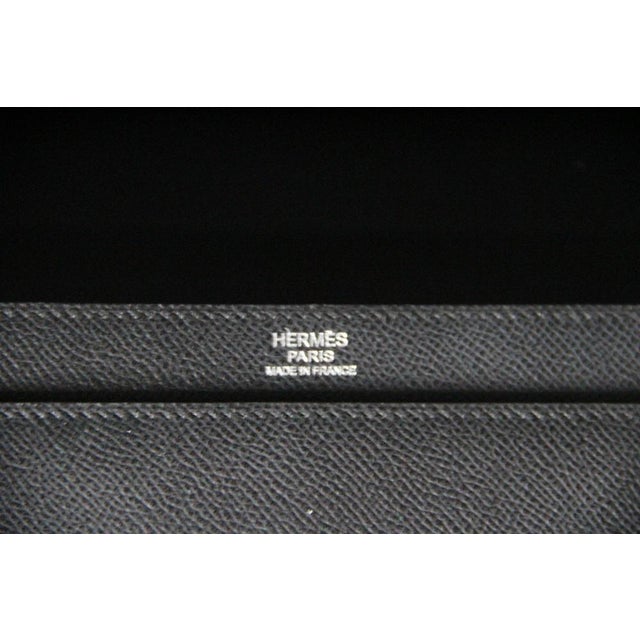 Document Holder in Black Epsom and Palladium Leather from Hermès, 2000s For Sale - Image 12 of 16