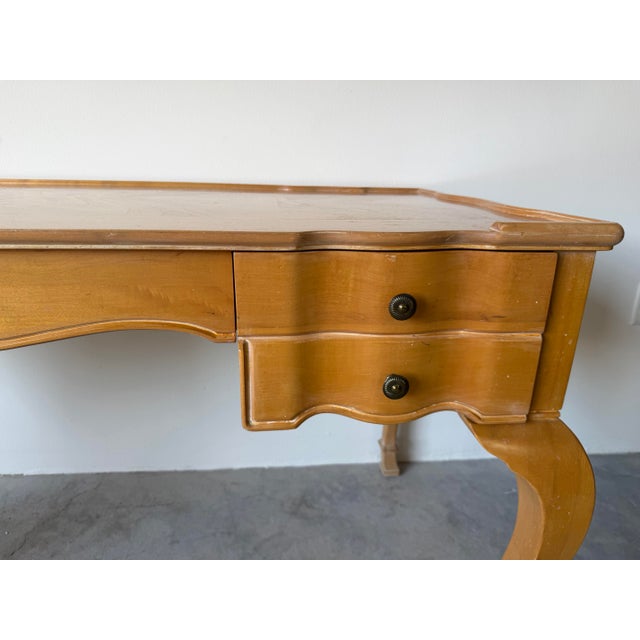 Vintage French Provincial Style Cherry Wood Writing Desk For Sale In Miami - Image 6 of 12