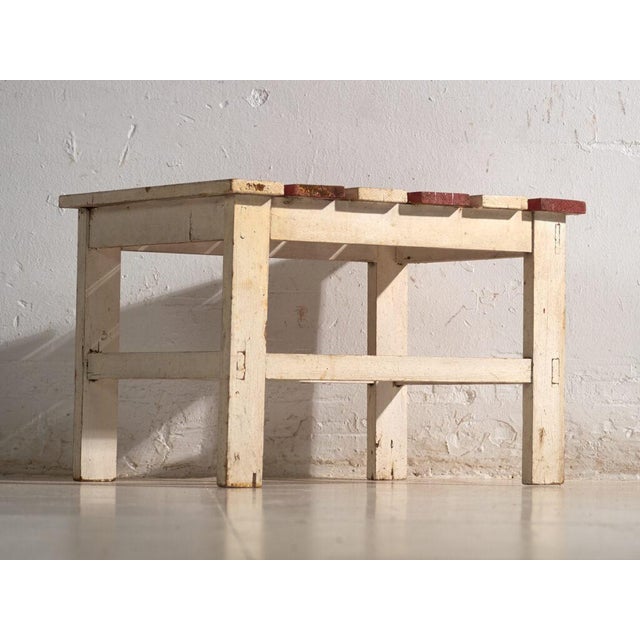 Antique Rustic Low Bench in Wood, Central Europe, 1940 For Sale - Image 5 of 9