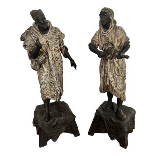 Victorian Spelter Figures, 1860s, Set of 2 For Sale