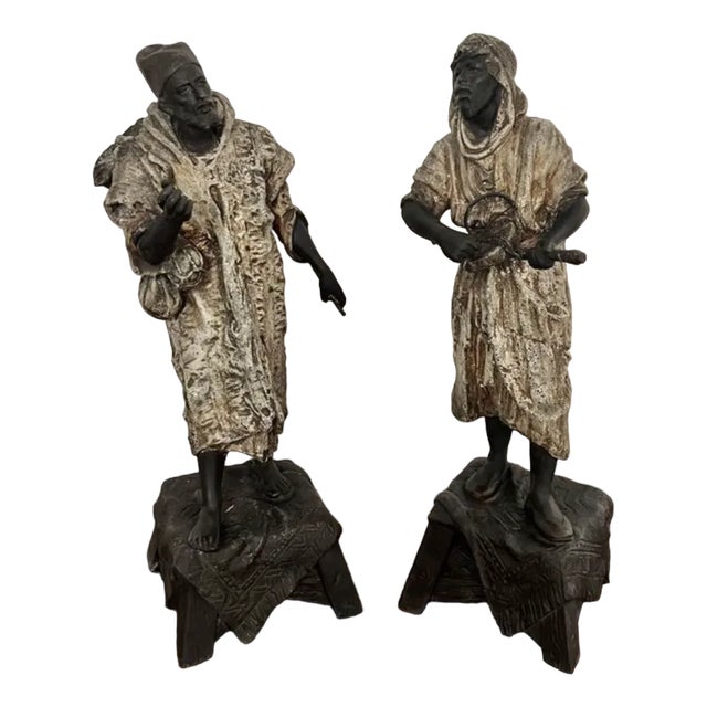 Victorian Spelter Figures, 1860s, Set of 2 For Sale