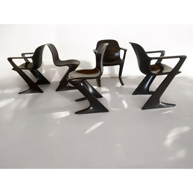 Maroon Vintage Kangaroo Chairs by Ernst Moeckl & Siegfried Mehl for Horn Collection, 1960s, Set of 5 For Sale - Image 8 of 18