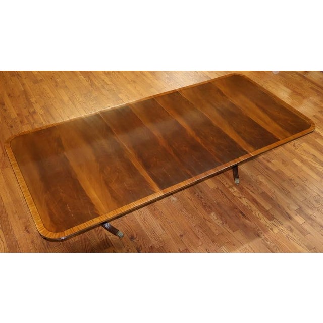 Brown 1980s Kittinger Flame Mahogany Regency Style Conference Dining Table For Sale - Image 8 of 17