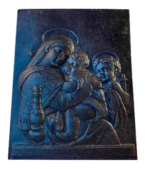 Antique Wall Relief Icon in Bronze, 19th Century