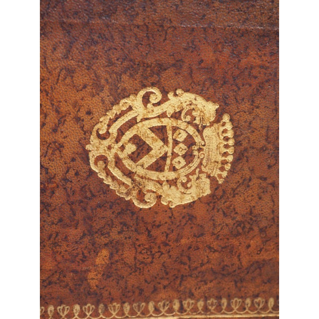 French Leather Faux Book Stack Cave a Liqueur, Circa 1900 - Set of 7 For Sale - Image 12 of 18