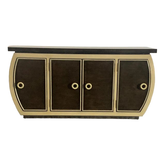 Art Deco Style Lacquered Sideboard with Rounded Sides, 1990s For Sale