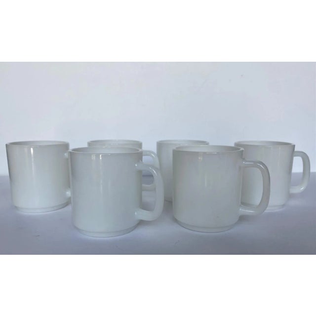 Vintage 1970s Glasbake White Coffee Cups - Set of 6 For Sale - Image 11 of 11