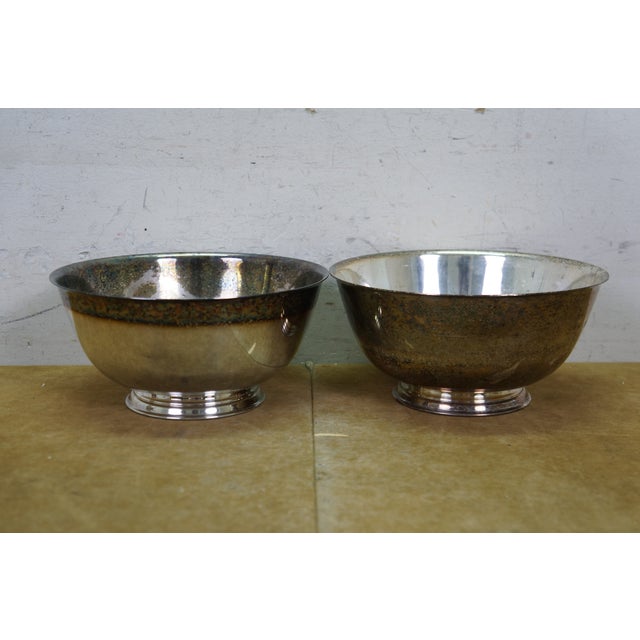 Mid 20th Century Antique Silver Plate Lot Paul Revere Bowls Wm Rogers Compote Pilgrim Coffee Pot - Set of 5 For Sale - Image 5 of 18