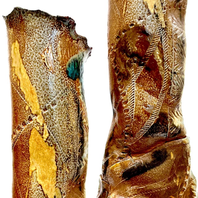 Extra Large Brutalist Studio Pottery Vase by Erik Omundson - Circa 1990's For Sale - Image 9 of 12