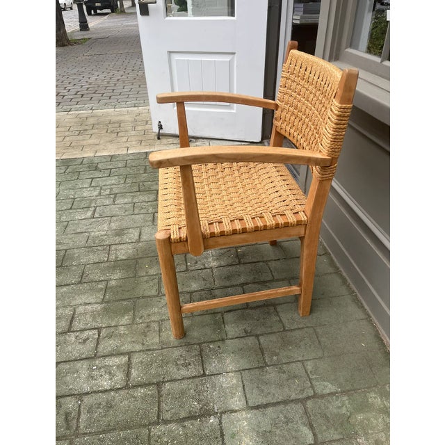 Mid 20th Century Danish Beech and Rope Armchair For Sale - Image 4 of 11