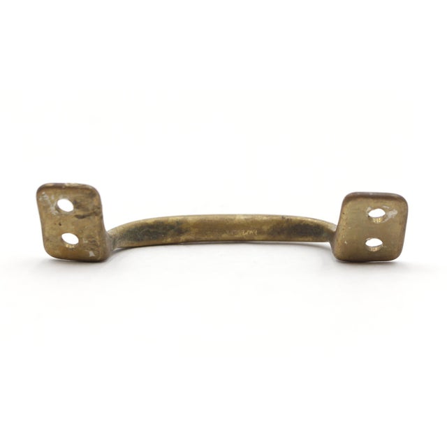 Vintage 4 In. Angled Brass Bridge Drawer Pull For Sale - Image 4 of 4