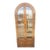 Late 20th Century Mastercraft Illuminated Burlwood Arched Display Cabinet Vitrine With Brass Trim, Attributed For Sale