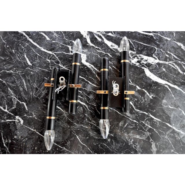 Metal Italian Tubular Sconces from the Sciolari House, 1970s, Set of 2 For Sale - Image 7 of 8