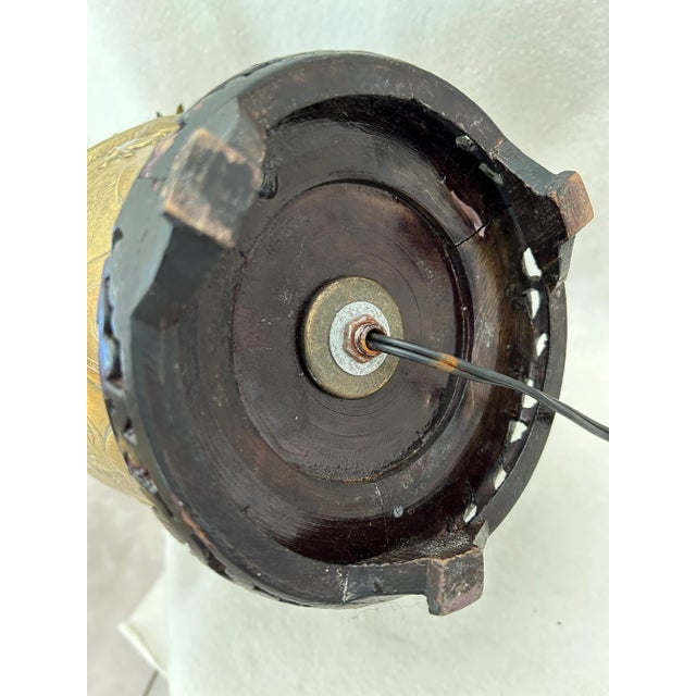 Antique Chinese Bronze Relief Dragon Vase Double Socket Table Lamp For Sale - Image 12 of 12