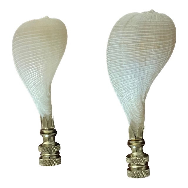 1970s Florida Sea Shells Lamp Finials - a Pair For Sale