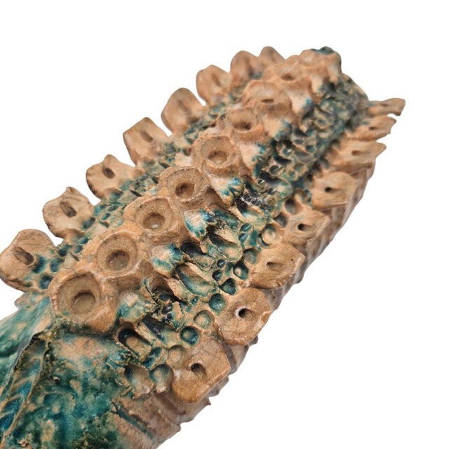 California Brutalist Studio Pottery Echidna Sculpture 14.5" Majolica Ceramic For Sale - Image 10 of 15