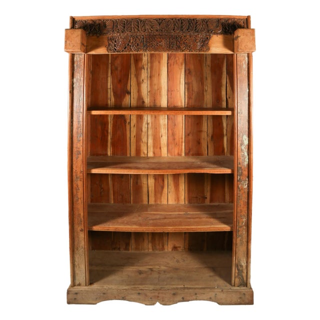Indian Teak Doorframe Now Bookcase, 19th Century. With Later Elements For Sale
