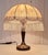 1980s Vintage Table Lamp with Patinated Brass Base and Fringed Shade, 1980s For Sale - Image 5 of 7