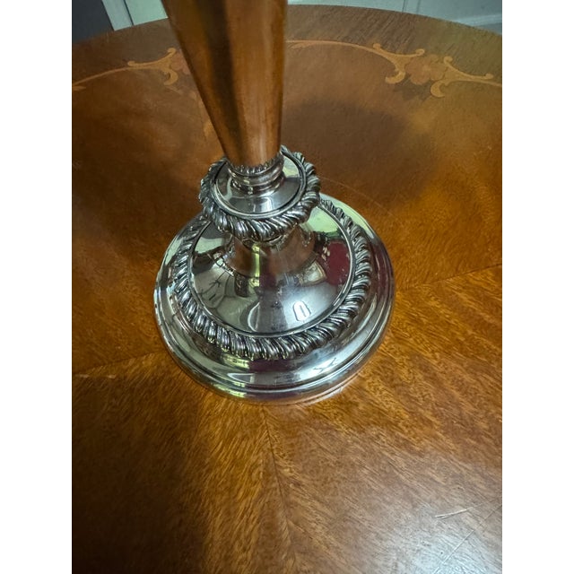 Mid 20th Century Silver Plate Three Nozzle Candelabra. For Sale - Image 9 of 11