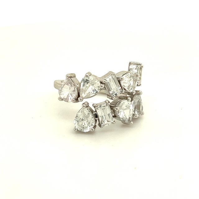 Natural Sapphire Ring 14k W Gold 5.76 TCW Certified For Sale - Image 9 of 14