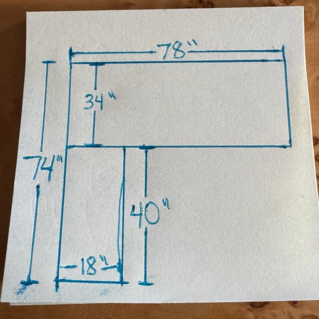 Mid 20th Century Refinished L Shaped Walnut Mid Century Desk For Sale - Image 11 of 11