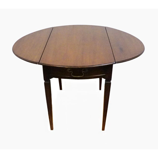 Brandt Furniture Banded Mahogany Traditional Style 36" Drop Leaf Pembroke Accent End Table 78-906 For Sale - Image 14 of 18