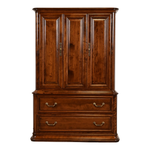 Ethan Allen French Louis Philippe Solid Carved Maple Armoire Dresser or Gentleman's Chest