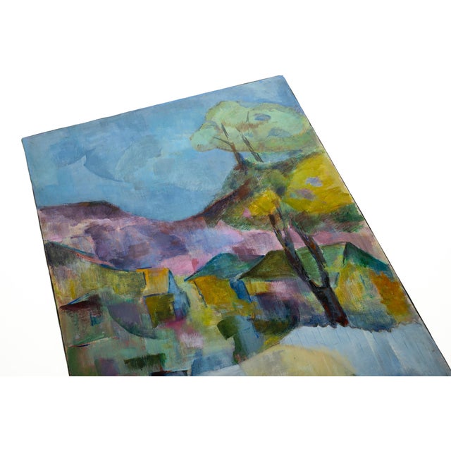 Vintage Pastoral Landscape Painting Signed, 1960's For Sale - Image 4 of 12