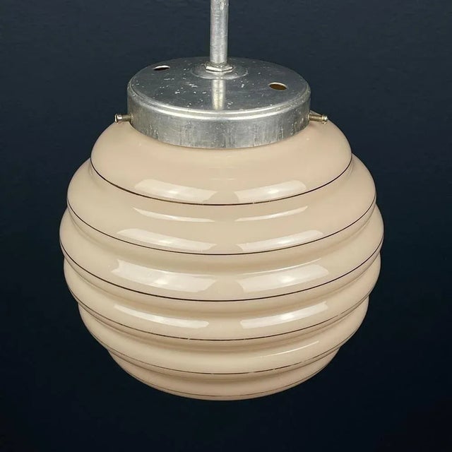 Pink Vintage Pink Glass Pendant Lamp, Italy, 1950s For Sale - Image 8 of 13