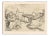 Robert Fontene, View of the Village In the Nature, Ink, Mid-20th Century For Sale