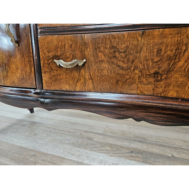 Chippendale Dressing Table in Walnut Burl and Brass, 1940 For Sale - Image 13 of 18