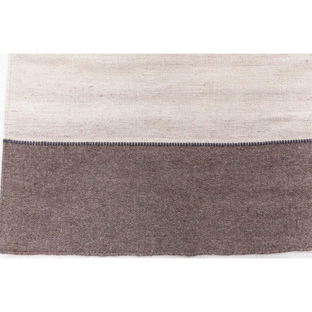 Modern "Carrara" Contemporary Flatweave Striped Light Gray Runner by Doris Leslie Blau For Sale - Image 3 of 7