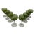 Vintage Sasaki Coronation Avocado Green Crystal Wine and Champagne Glasses - Set of 8 For Sale