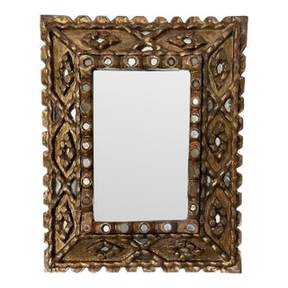 Spanish Colonial Style Gilt Wood Wall Mirror For Sale