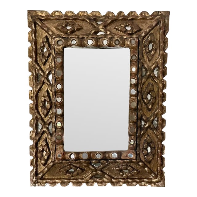 Spanish Colonial Style Gilt Wood Wall Mirror For Sale