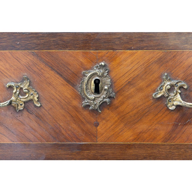 Wood French Walnut Semainiere with Marble Top, 1880s For Sale - Image 7 of 9