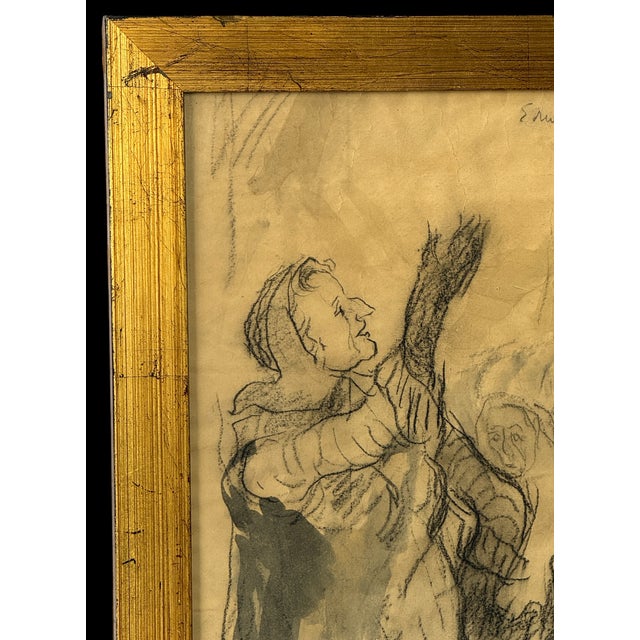 Edward Casaceli (Pa Pafa) Original Charcoal Figure Drawing Sketch Rome Italy 1969 For Sale In Philadelphia - Image 6 of 12