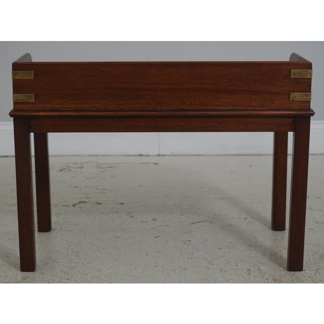 Wood English Campaign Style Mahogany Coffee Table For Sale - Image 7 of 13