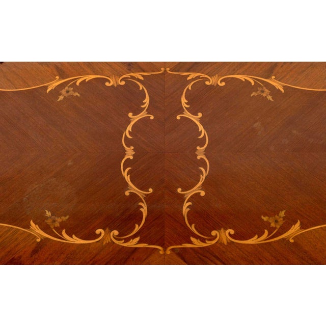 Louis XV Style Walnut and Satinwood Coffee Table For Sale - Image 4 of 8
