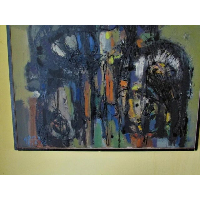Modern Hans Lie, Abstract Composition, 1972, Oil on Canvas For Sale - Image 3 of 5