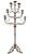 Italian Vintage Florentine Style Gilt Wrought Iron Floor Candelabra For Sale - Image 3 of 12