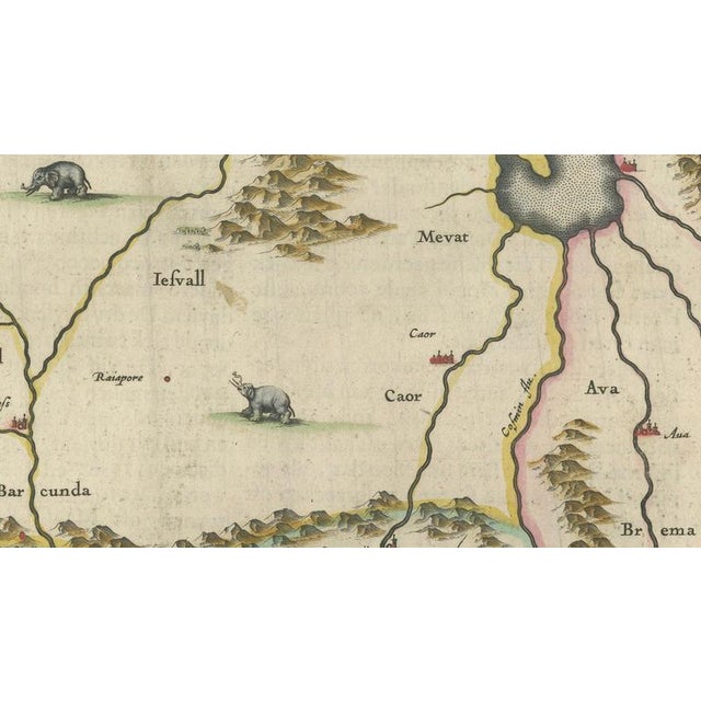 Imperial Mughal India Map from Blaeu, 1642 For Sale - Image 9 of 13