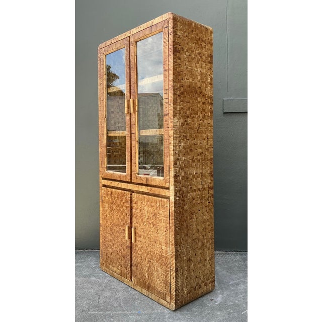 Late 20th Century Vintage Woven Rattan Cabinet For Sale - Image 5 of 12