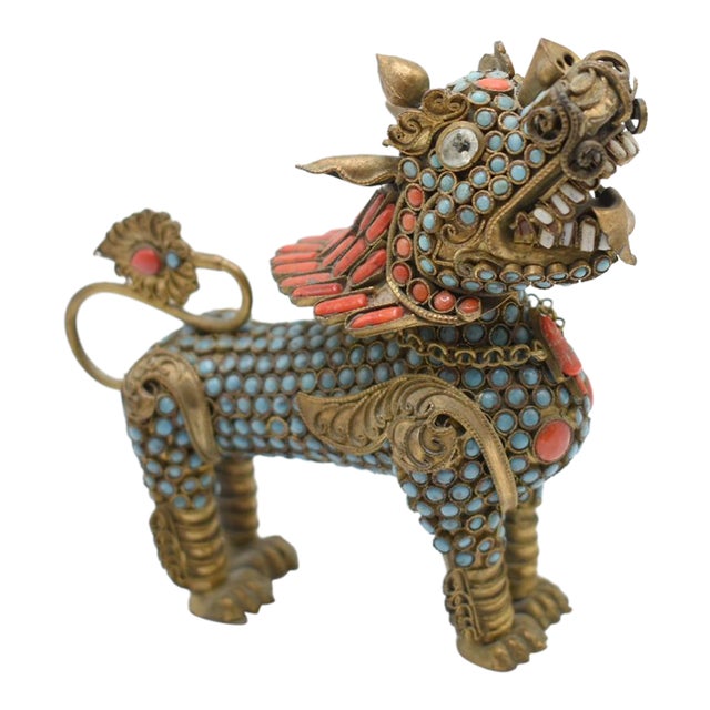 Early 20th Century Foo Dog Snuff Bottle/ Incense Bottle For Sale