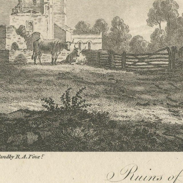Paper After Paul Sandby, Ruins of Stanton Court, Oxfordshire, 1778, Engraving For Sale - Image 7 of 12