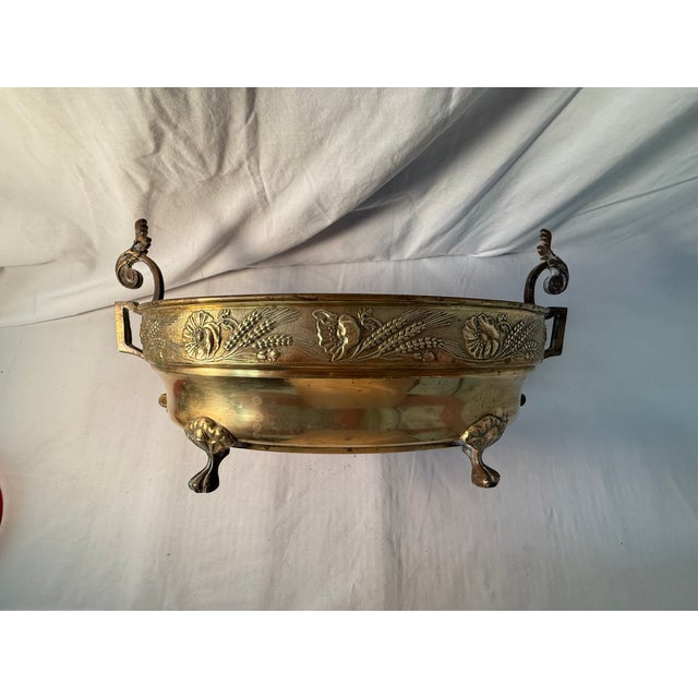 French, Antique Brass Footed Jardiniere For Sale - Image 10 of 11